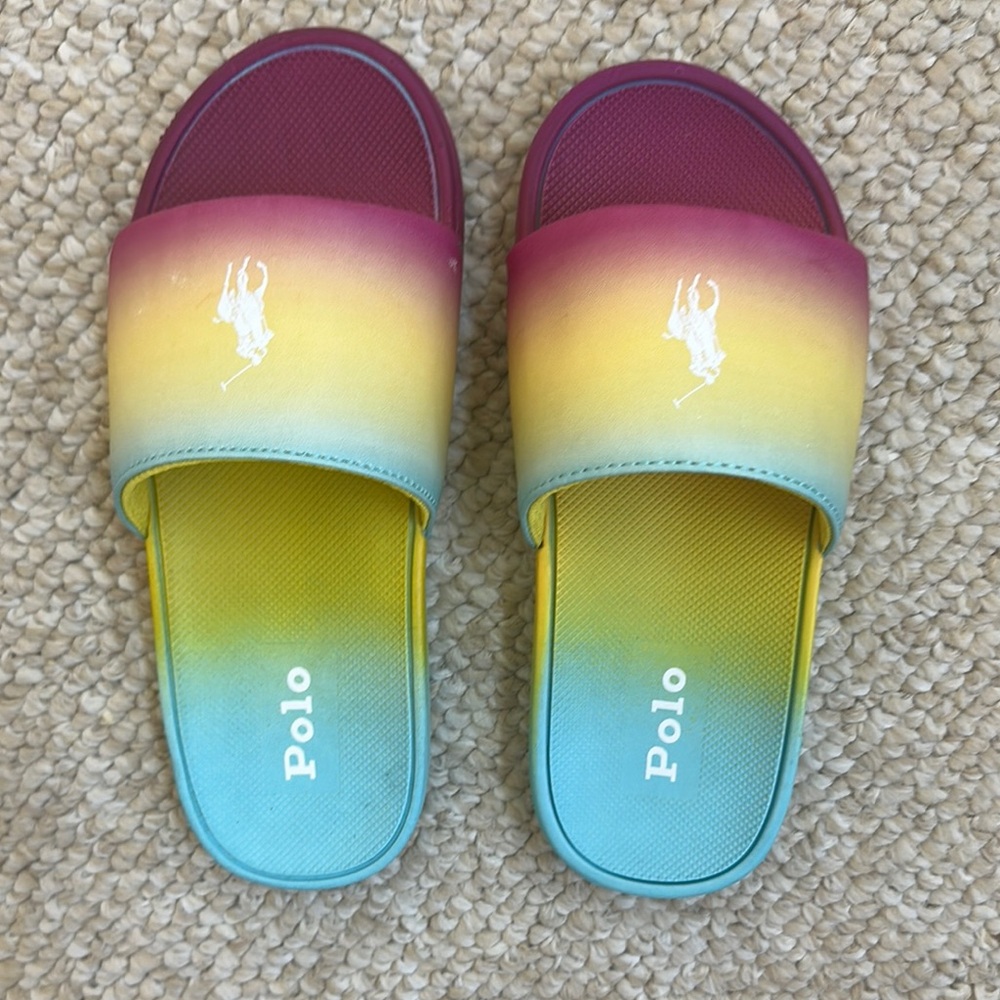 Ralph Lauren Cayson Ombré Polo Pony Slides